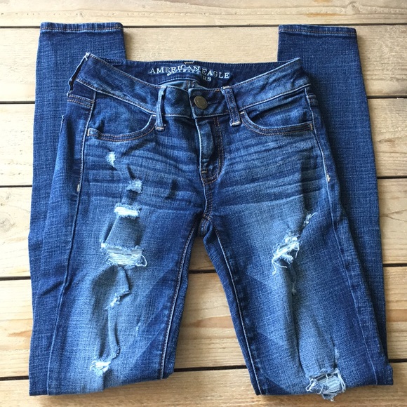 American Eagle Outfitters Denim - American Eagle Distressed Super Stretch Jegging